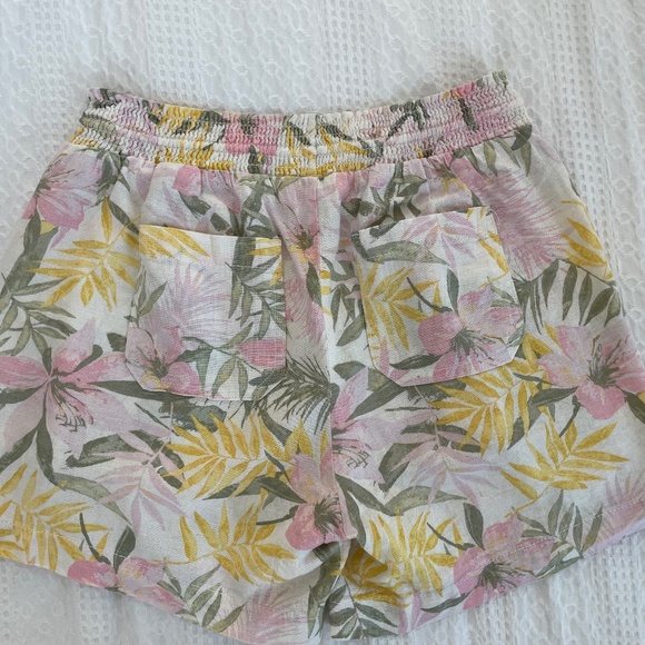 Linen Blend Tropical Print Shorts - Picture 8 of 16